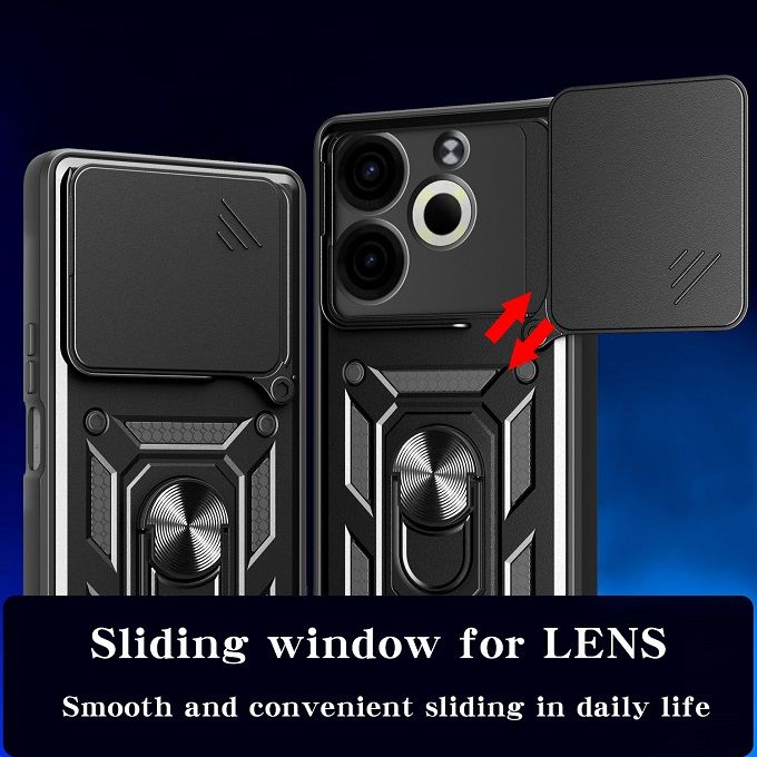 Luxury Phone Case The Camera Lens Cover For Tecno Pova 6 Neo 4G Shockproof Bumper Cover vehicle-mounted Magnetic Kickstand Case