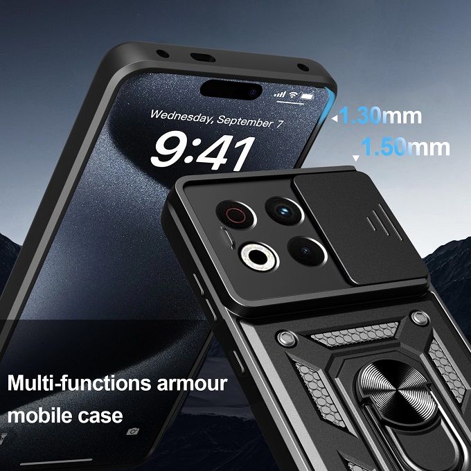Luxury Slide Camera Lens Case For Tecno Spark 30 Pro 4G Shockproof Bumper Cover vehicle-mounted Magnetic Kickstand Cover