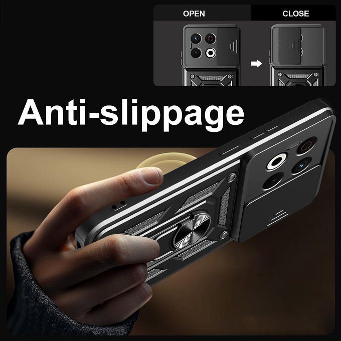 Luxury Slide Camera Lens Case For Tecno Spark 30 Pro 4G Shockproof Bumper Cover vehicle-mounted Magnetic Kickstand Cover