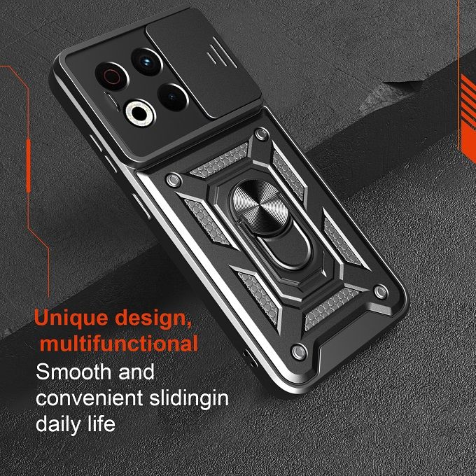 Luxury Slide Camera Lens Case For Tecno Spark 30 Pro 4G Shockproof Bumper Cover vehicle-mounted Magnetic Kickstand Cover