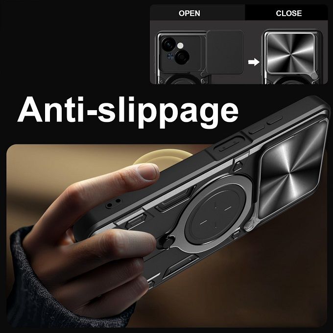 Luxury Phone Case The Camera Lens Cover For itel P55 4G Shockproof Bumper Cover vehicle-mounted Magnetic Kickstand Case