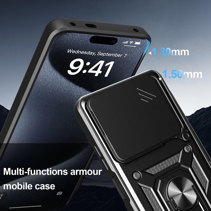 Luxury Phone Case The Camera Lens Cover For itel P55 4G Shockproof Bumper Cover vehicle-mounted Magnetic Kickstand Case