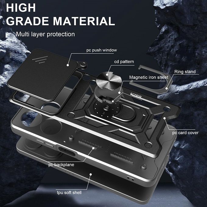 Luxury Phone Case The Camera Lens Cover For itel P55 4G Shockproof Bumper Cover vehicle-mounted Magnetic Kickstand Case