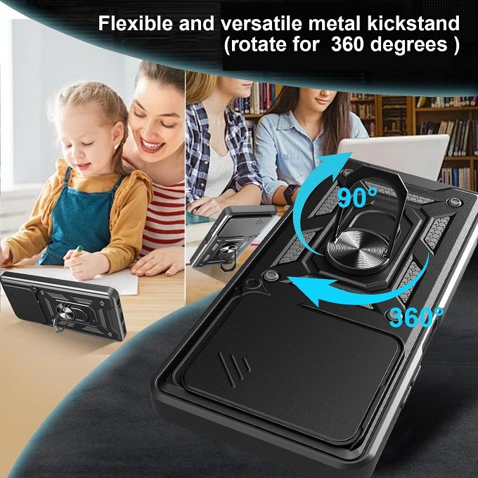 Luxury Phone Case The Camera Lens Cover For itel P55 4G Shockproof Bumper Cover vehicle-mounted Magnetic Kickstand Case