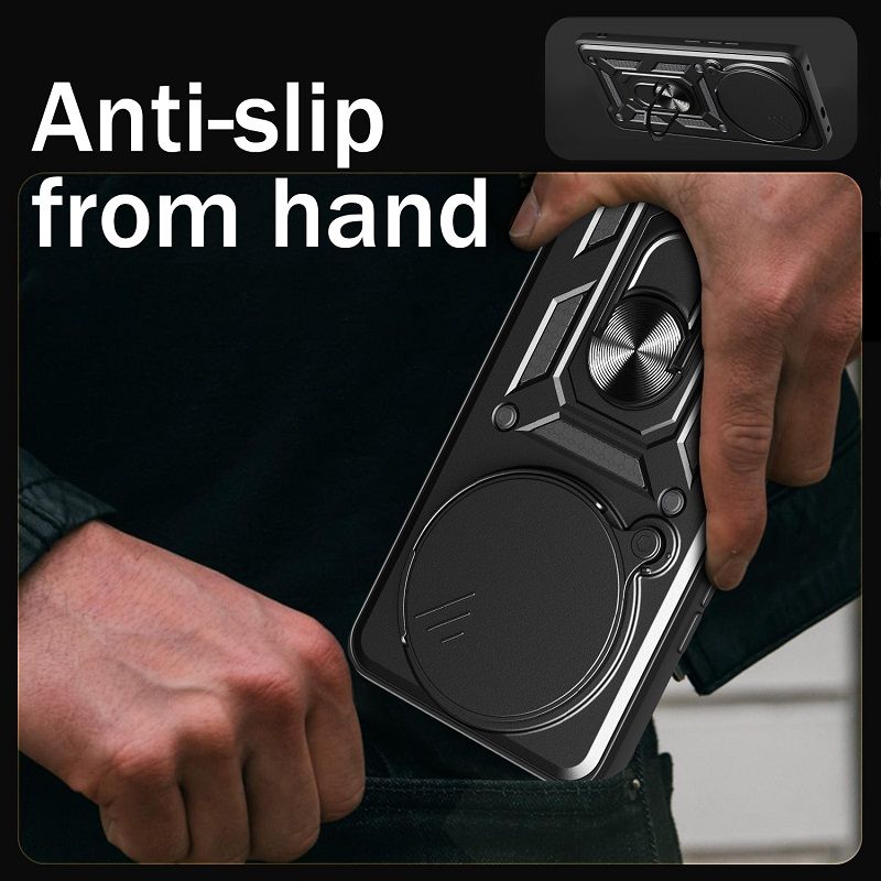 Luxury Phone Case The Camera Lens Cover For Xiaomi Redmi Note 14 Pro Plus 5G vehicle-mounted Magnetic Kickstand Shockproof Cover