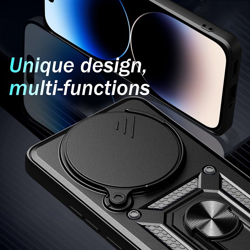 Luxury Phone Case The Camera Lens Cover For Xiaomi Redmi Note 14 Pro Plus 5G vehicle-mounted Magnetic Kickstand Shockproof Cover