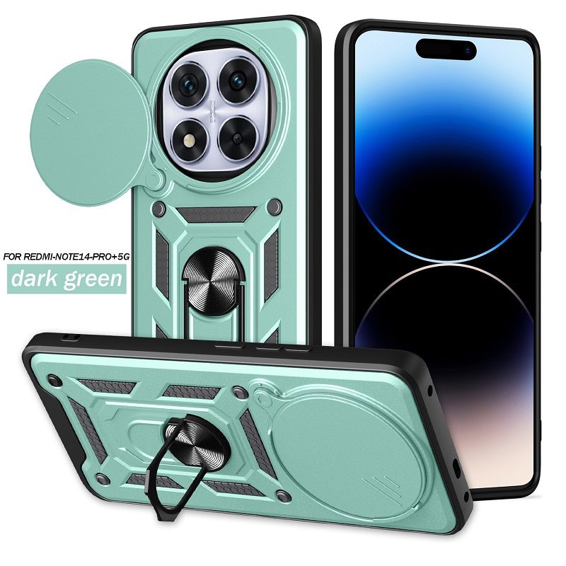 Luxury Phone Case The Camera Lens Cover For Xiaomi Redmi Note 14 Pro Plus 5G vehicle-mounted Magnetic Kickstand Shockproof Cover