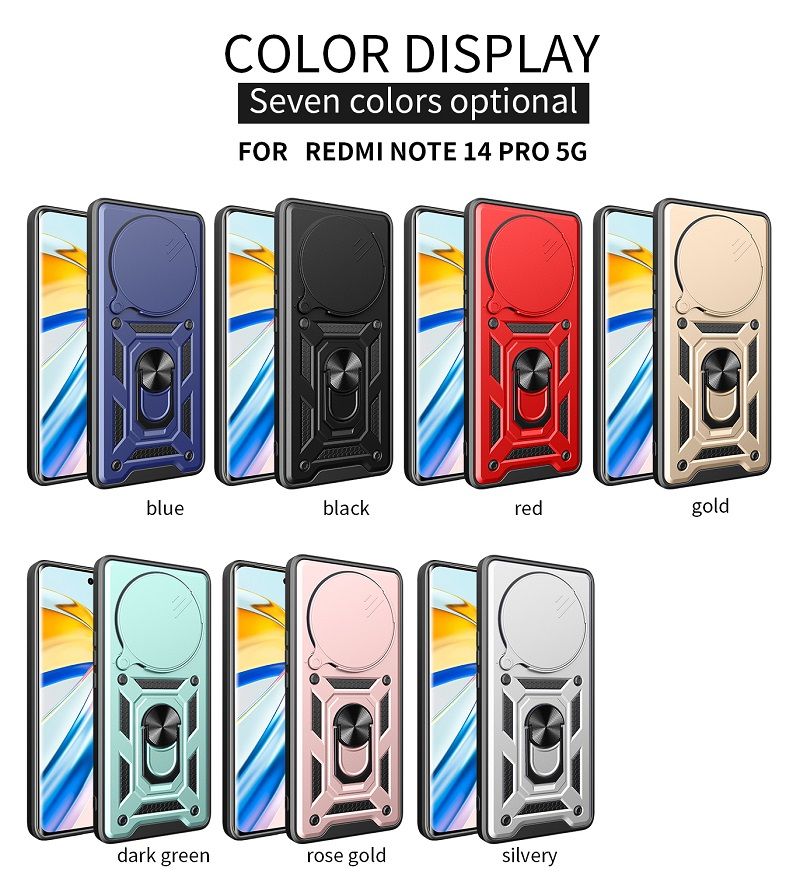 Luxury Phone Case The Camera Lens Cover For Xiaomi Redmi Note 14 Pro (5G) vehicle-mounted Magnetic Kickstand Shockproof Bumper Case