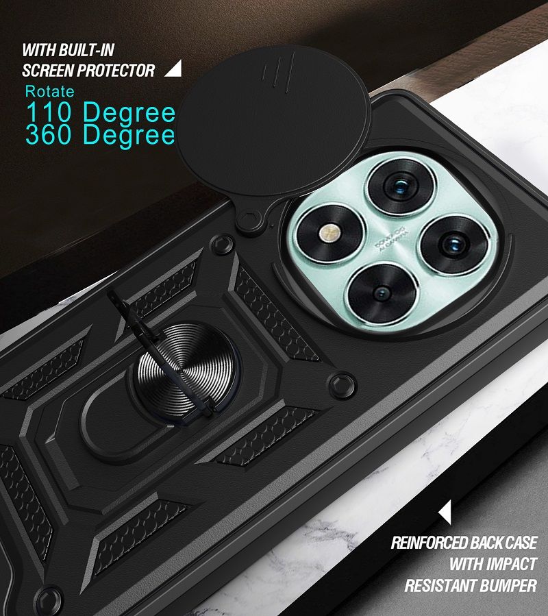 Luxury Phone Case The Camera Lens Cover For Xiaomi Redmi Note 14 Pro (5G) vehicle-mounted Magnetic Kickstand Shockproof Bumper Case