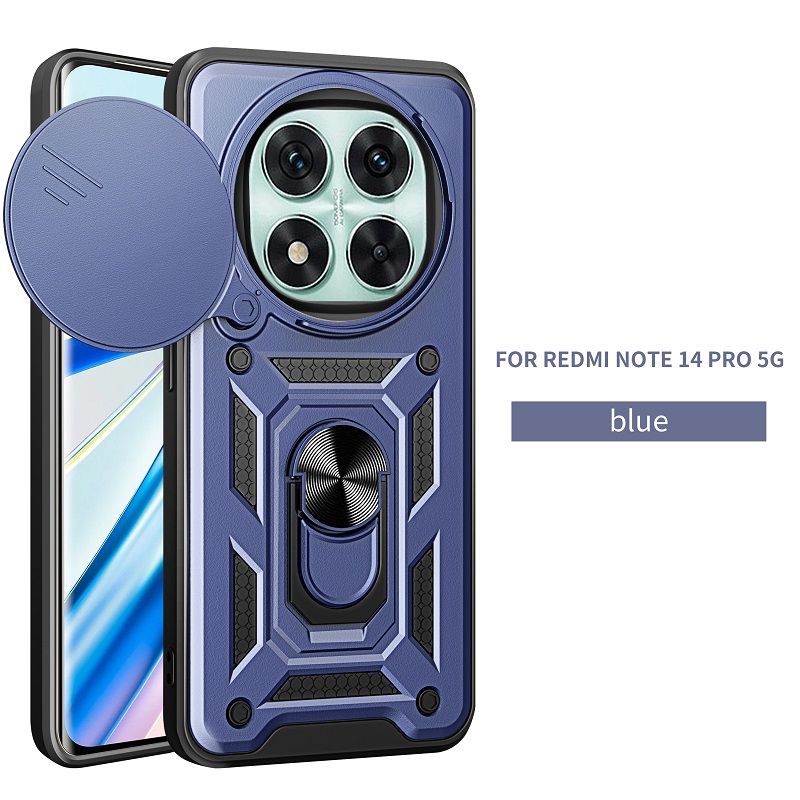 Luxury Phone Case The Camera Lens Cover For Xiaomi Redmi Note 14 Pro (5G) vehicle-mounted Magnetic Kickstand Shockproof Bumper Case