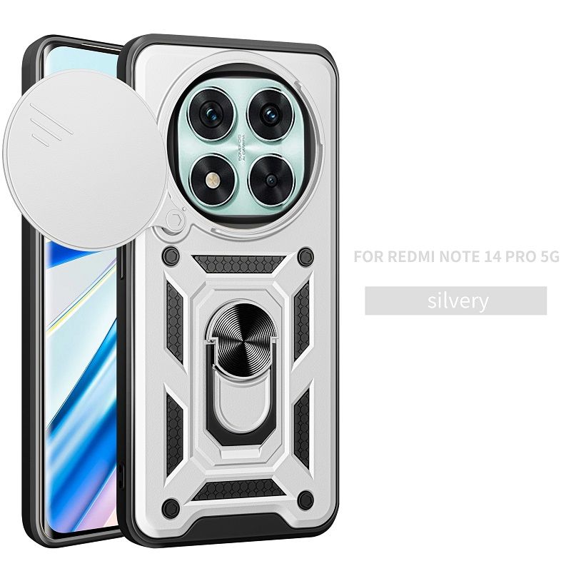 Luxury Phone Case The Camera Lens Cover For Xiaomi Redmi Note 14 Pro (5G) vehicle-mounted Magnetic Kickstand Shockproof Bumper Case