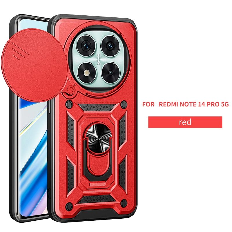Luxury Phone Case The Camera Lens Cover For Xiaomi Redmi Note 14 Pro (5G) vehicle-mounted Magnetic Kickstand Shockproof Bumper Case