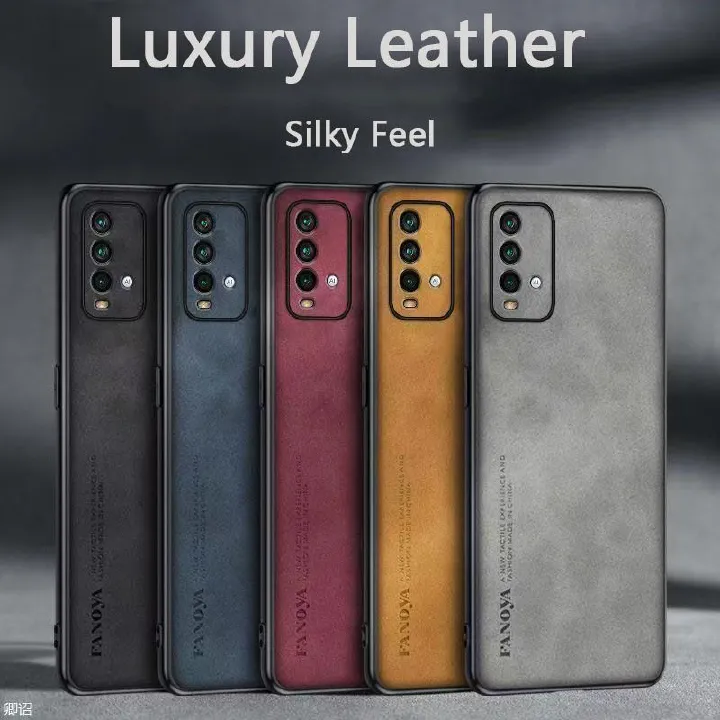 Luxury Business Retro Leather Phone Case For Xiaomi Redmi 9T, Shockproof Fall prevention Protective Case
