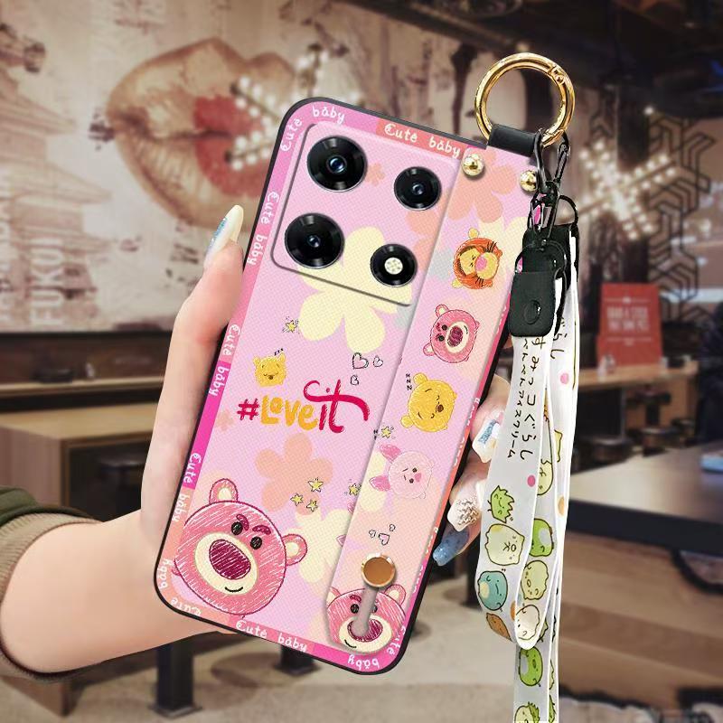 Phone Case for infinix Note 30 Pro 4G Cute Fashion Silicona Shockproof Cover with Pop Socket Stand