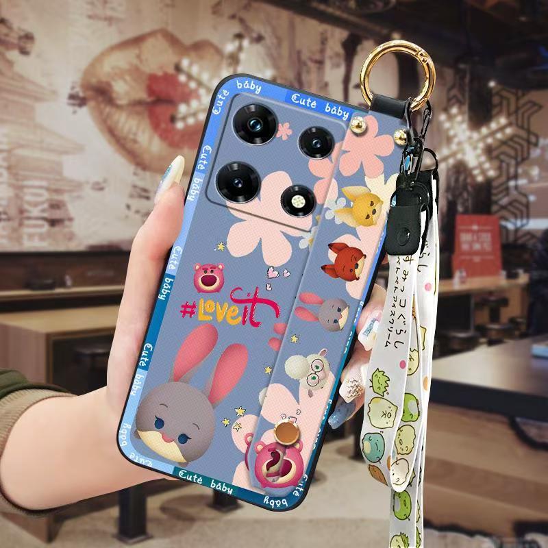 Phone Case for infinix Note 30 Pro 4G Cute Fashion Silicona Shockproof Cover with Pop Socket Stand