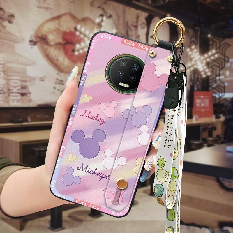 Phone Case for infinix Note 7 Cute Fashion Silicona Shockproof Cover with Pop Socket Stand