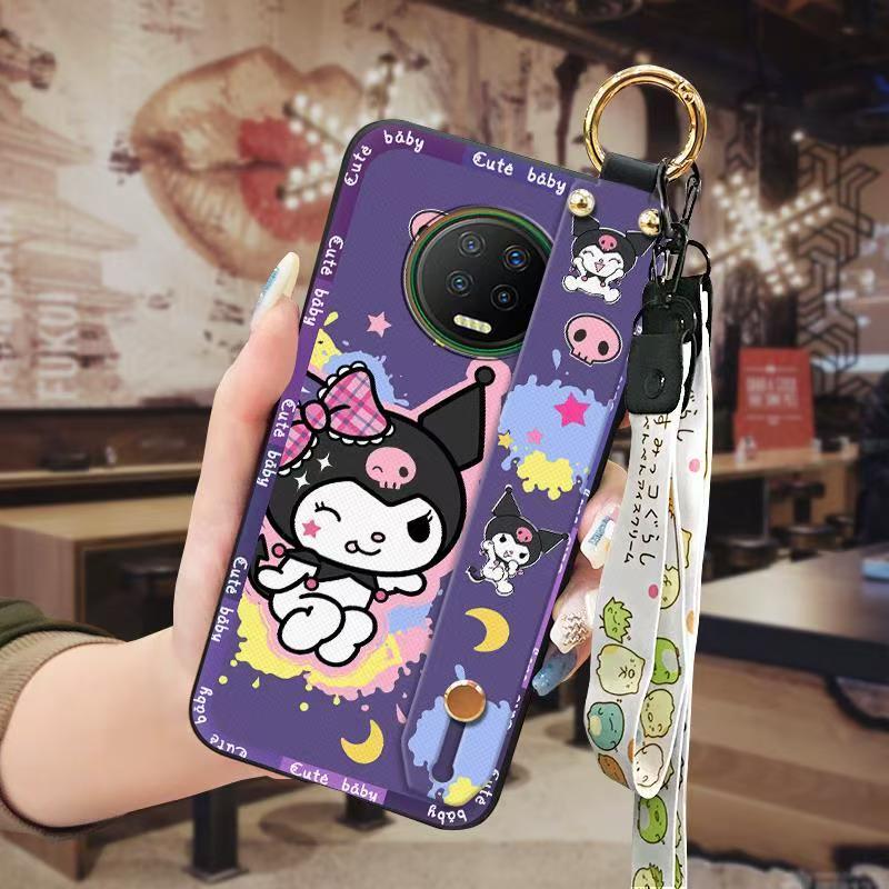 Phone Case for infinix Note 7 Cute Fashion Silicona Shockproof Cover with Pop Socket Stand