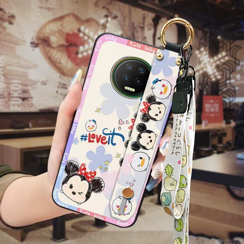 Phone Case for infinix Note 7 Cute Fashion Silicona Shockproof Cover with Pop Socket Stand