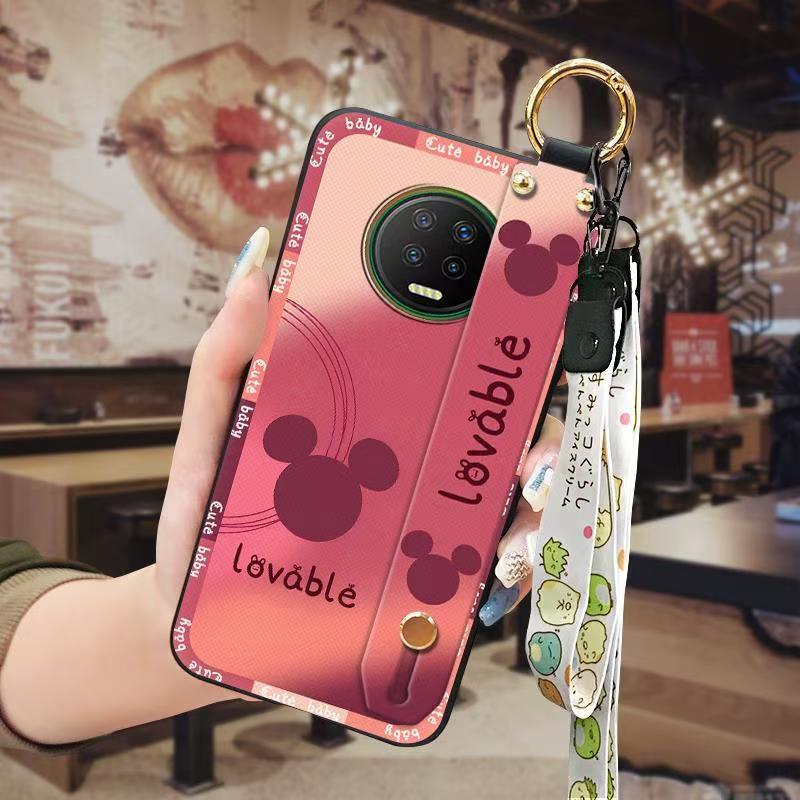 Phone Case for infinix Note 7 Cute Fashion Silicona Shockproof Cover with Pop Socket Stand