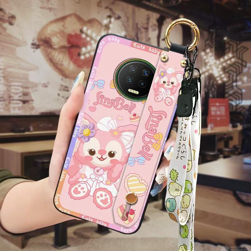 Phone Case for infinix Note 7 Cute Fashion Silicona Shockproof Cover with Pop Socket Stand