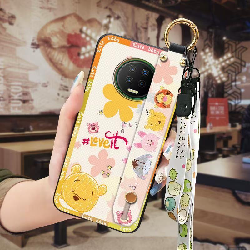 Phone Case for infinix Note 7 Cute Fashion Silicona Shockproof Cover with Pop Socket Stand