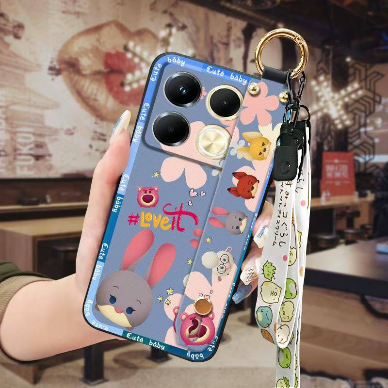 Phone Case for infinix Note 40 4G Cute Fashion Silicona Shockproof Cover with Pop Socket Stand
