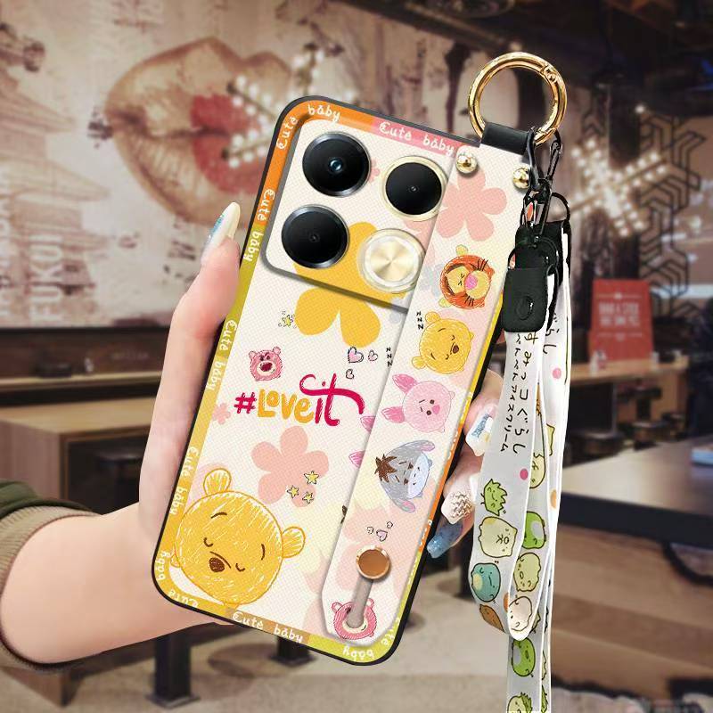 Phone Case for infinix Note 40 4G Cute Fashion Silicona Shockproof Cover with Pop Socket Stand