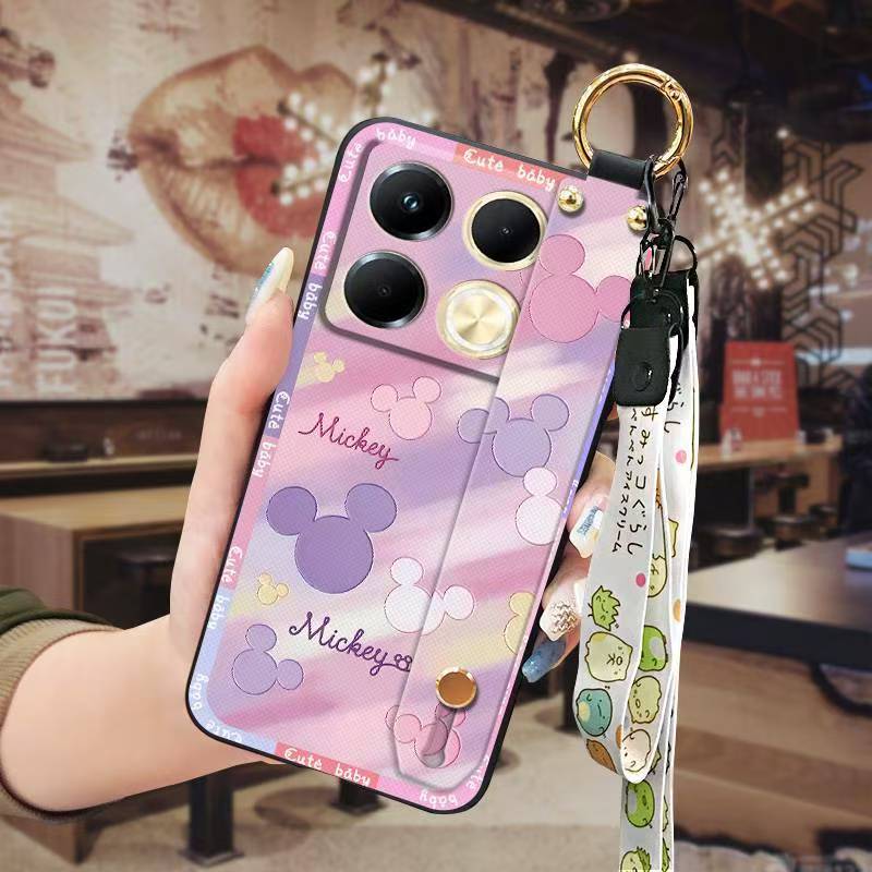 Phone Case for infinix Note 40 4G Cute Fashion Silicona Shockproof Cover with Pop Socket Stand