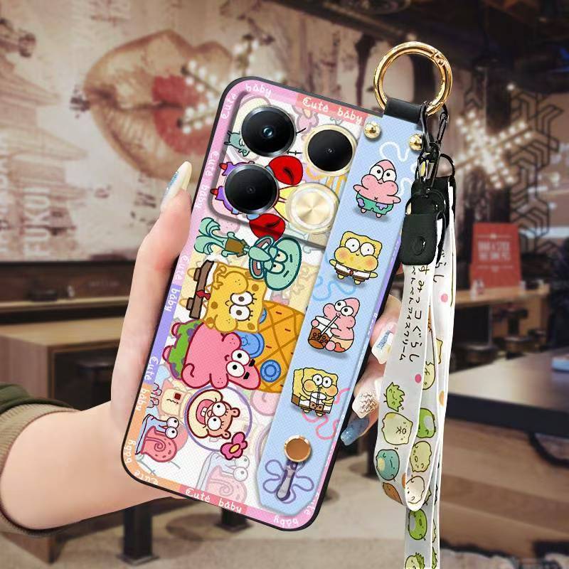 Phone Case for infinix Note 40 4G Cute Fashion Silicona Shockproof Cover with Pop Socket Stand