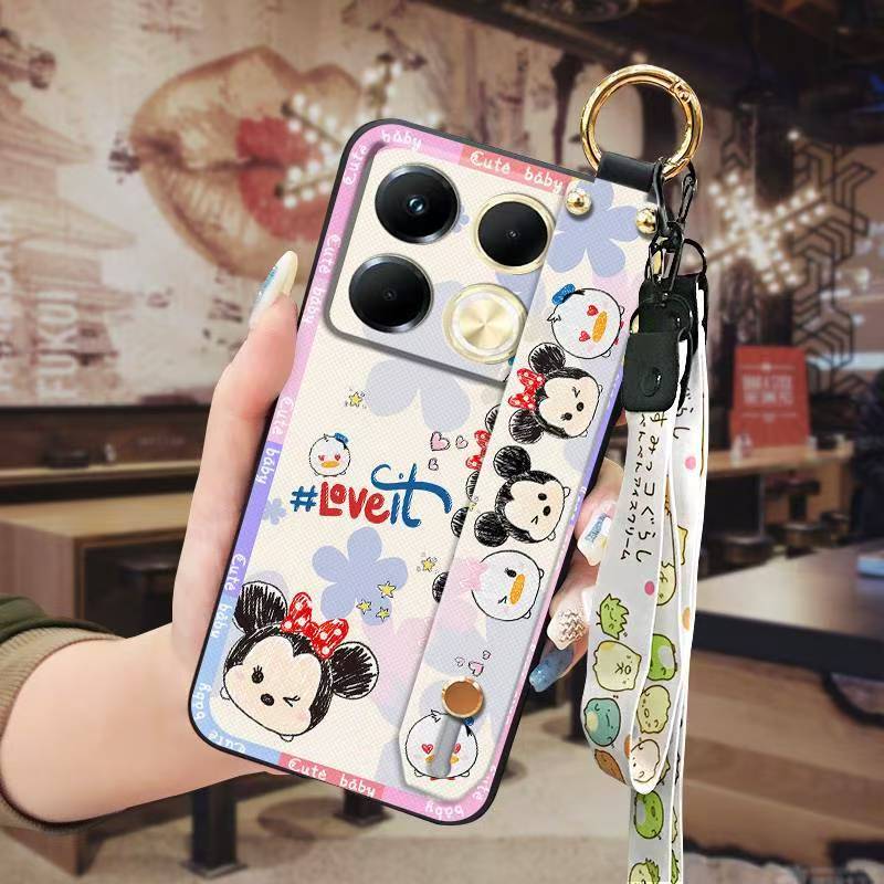 Phone Case for infinix Note 40 4G Cute Fashion Silicona Shockproof Cover with Pop Socket Stand