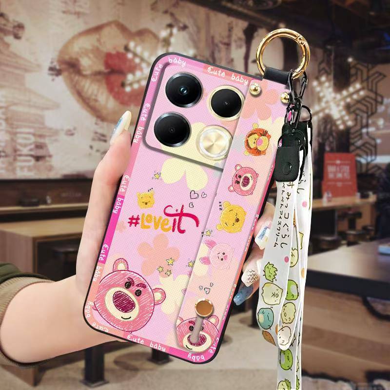 Phone Case for infinix Note 40 4G Cute Fashion Silicona Shockproof Cover with Pop Socket Stand