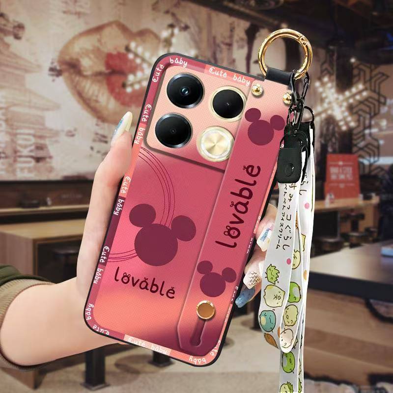 Phone Case for infinix Note 40 4G Cute Fashion Silicona Shockproof Cover with Pop Socket Stand