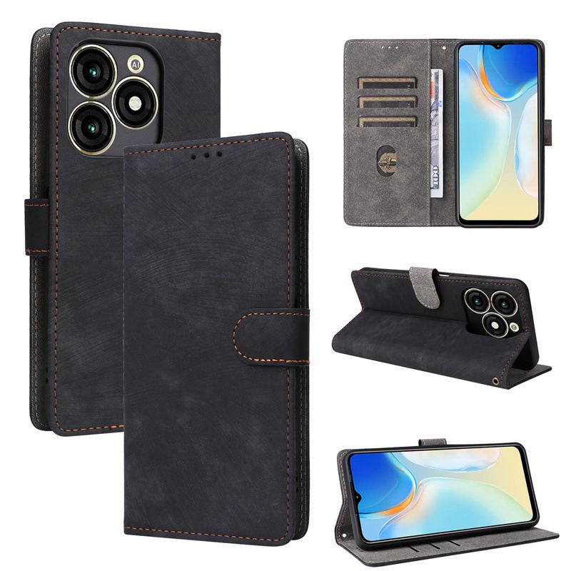 Flip Cover for Itel A70 PU Leather Phone Case Full-Body Protection Shockproof [RFID Blocking] Wallet Cover