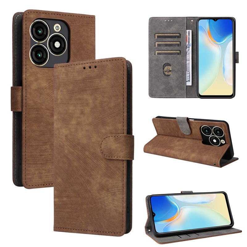 Flip Cover for Itel A70 PU Leather Phone Case Full-Body Protection Shockproof [RFID Blocking] Wallet Cover