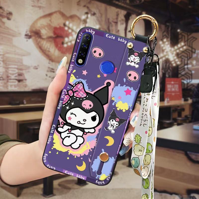 Phone Case for Tecno Spark 4/ Camon 12 Cute Fashion Silicona Shockproof Cover with Pop Socket Stand