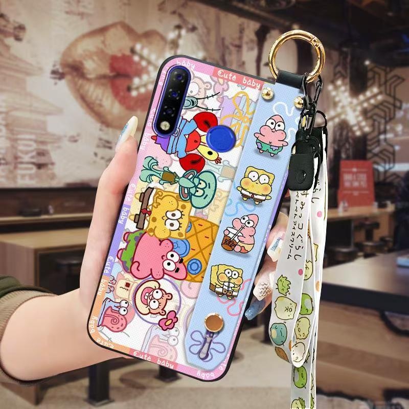Phone Case for Tecno Spark 4/ Camon 12 Cute Fashion Silicona Shockproof Cover with Pop Socket Stand
