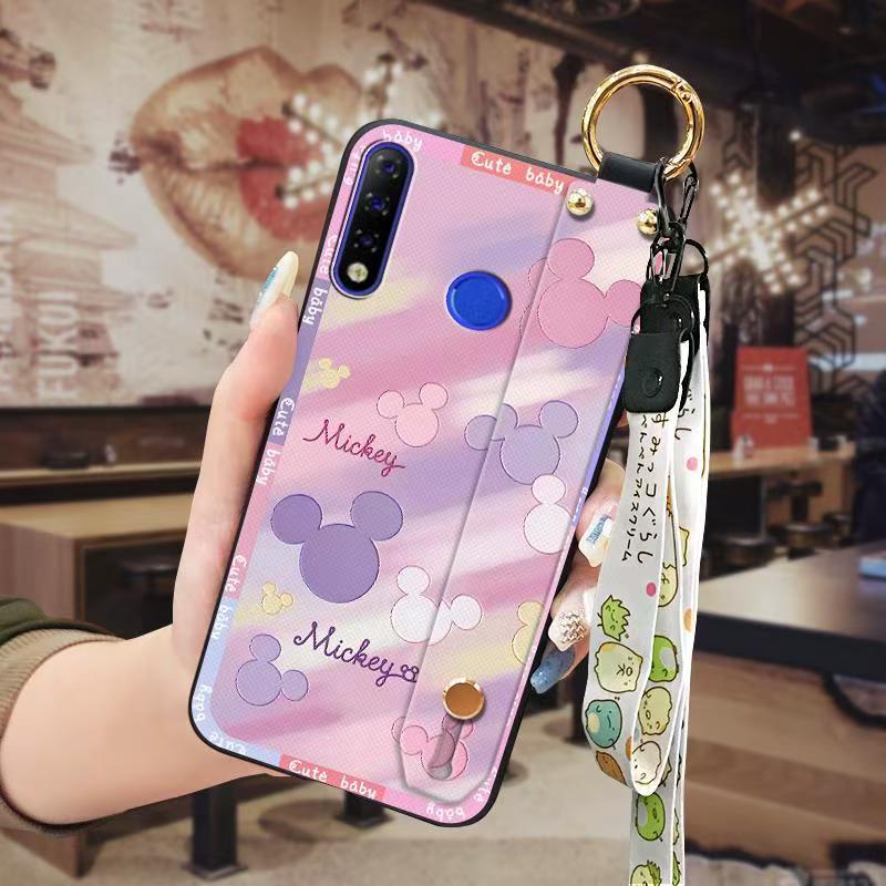 Phone Case for Tecno Spark 4/ Camon 12 Cute Fashion Silicona Shockproof Cover with Pop Socket Stand