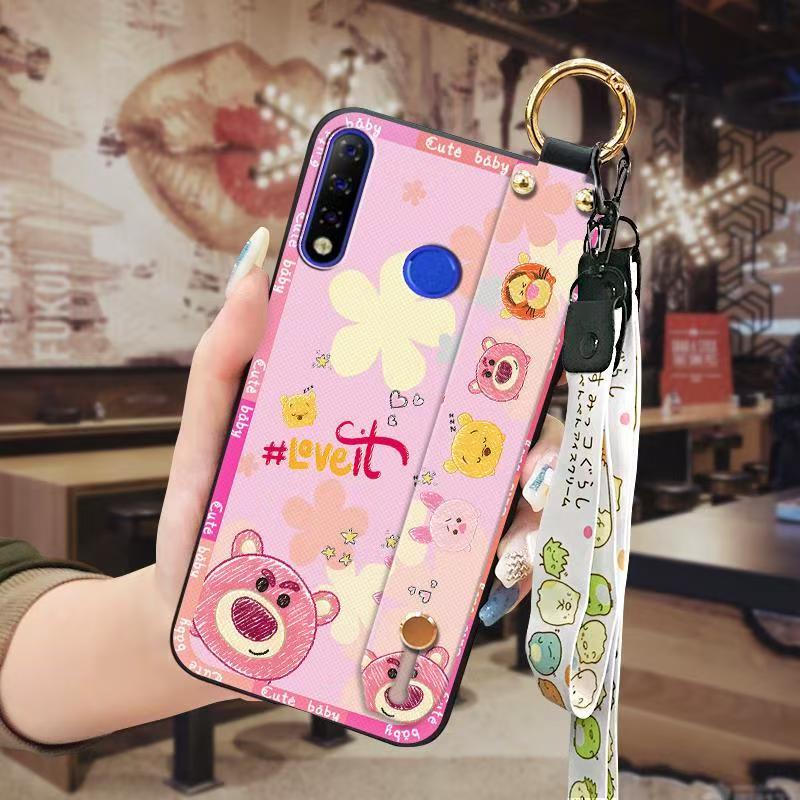 Phone Case for Tecno Spark 4/ Camon 12 Cute Fashion Silicona Shockproof Cover with Pop Socket Stand