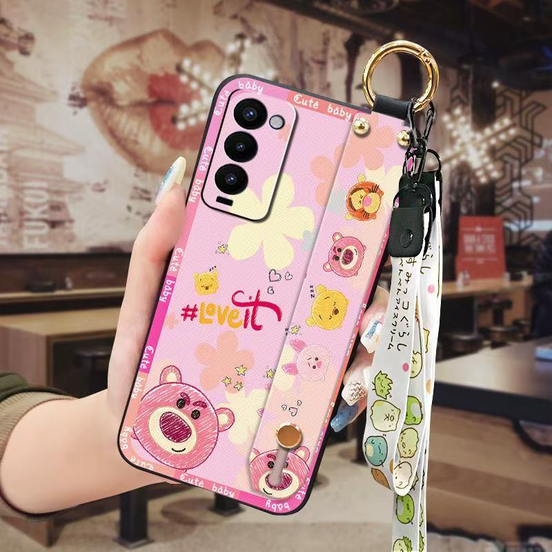 Phone Case for Tecno Camon 18/18P/18T Cute Fashion Silicona Shockproof Cover with Pop Socket Stand