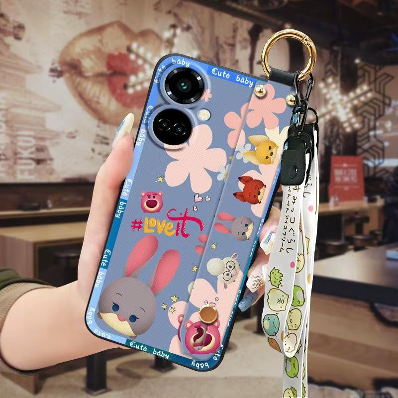 Phone Case for Tecno Camon 19 4G/ Camon 19 Pro 4G Cute Fashion Silicona Shockproof Cover with Pop Socket Stand