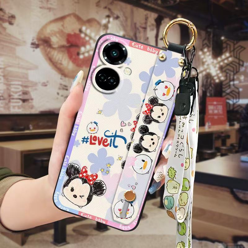 Phone Case for Tecno Camon 19 4G/ Camon 19 Pro 4G Cute Fashion Silicona Shockproof Cover with Pop Socket Stand
