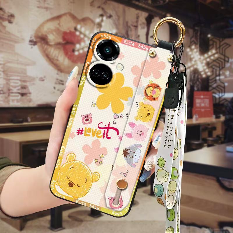 Phone Case for Tecno Camon 19 4G/ Camon 19 Pro 4G Cute Fashion Silicona Shockproof Cover with Pop Socket Stand