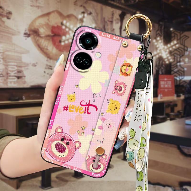 Phone Case for Tecno Camon 19 4G/ Camon 19 Pro 4G Cute Fashion Silicona Shockproof Cover with Pop Socket Stand