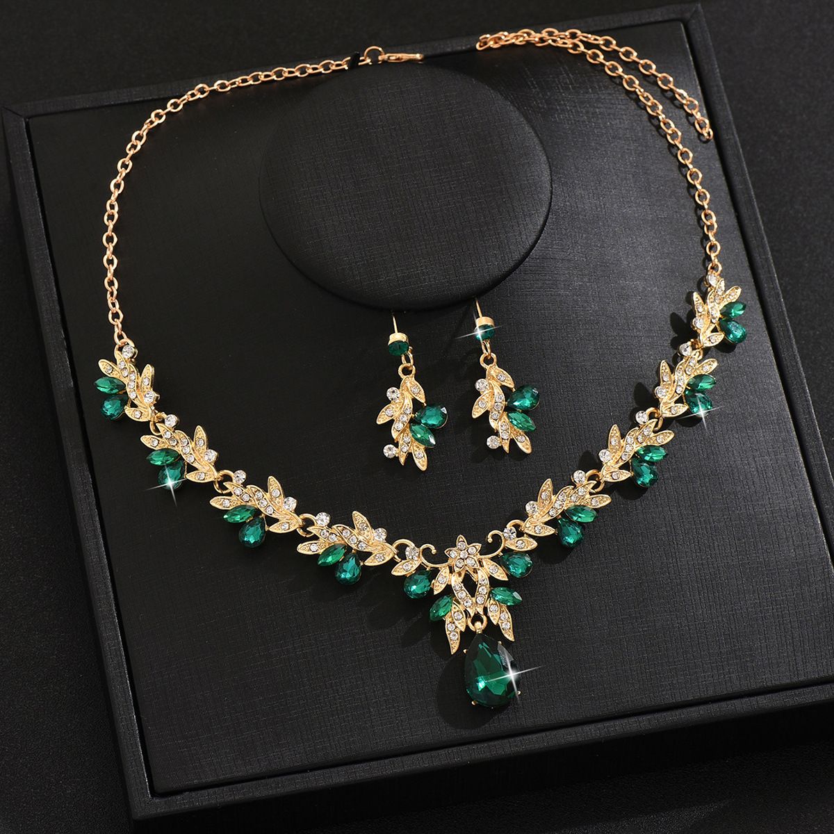Hot Sell - Bridal Necklace Earrings Set Crystal Wedding Banquet Dress Jewellery