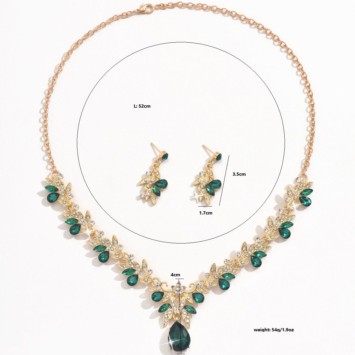 Hot Sell - Bridal Necklace Earrings Set Crystal Wedding Banquet Dress Jewellery