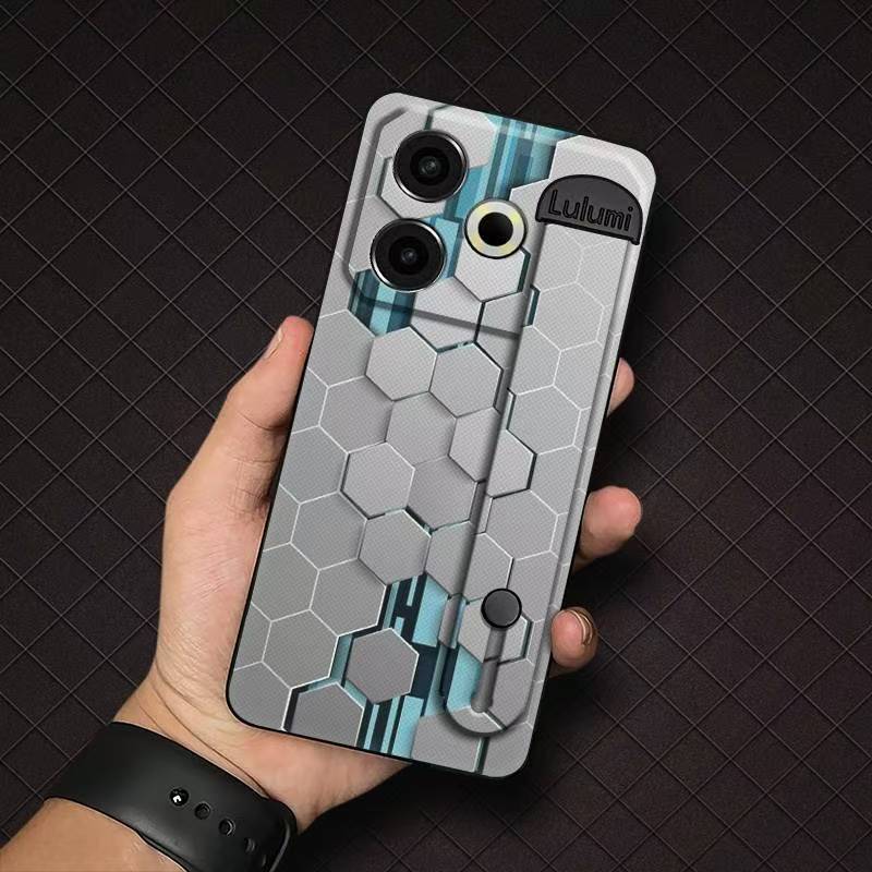 Phone Case for Tecno Pova 6 Neo 4G Fashion Silicona Shockproof Cover with Pop Socket Stand