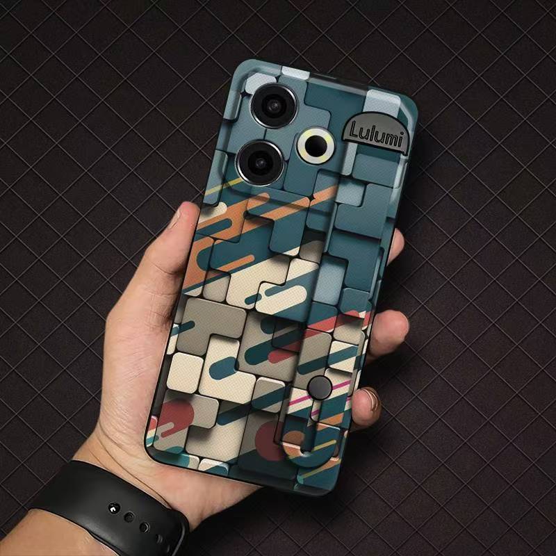 Phone Case for Tecno Pova 6 Neo 4G Fashion Silicona Shockproof Cover with Pop Socket Stand