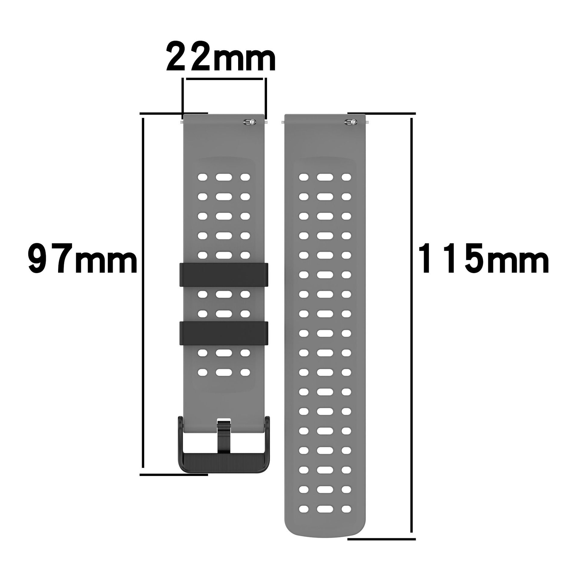 Universal Three-hole Two-colour 22MM Silicone Strap for Huawei Watch GT 5