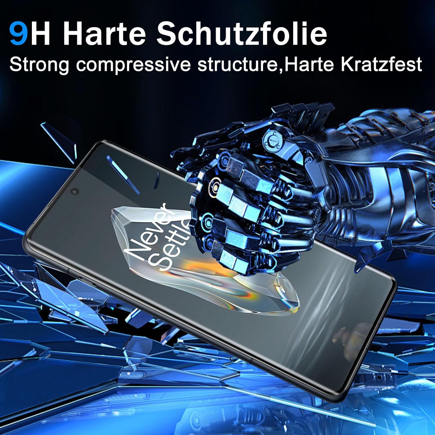 [2-Pack] - 3D Curved Full Coverage for OnePlus 12R Tempered Glass Screen Protector [Fingerprint Unlock] [Anti-scratch] [9H Hardness]