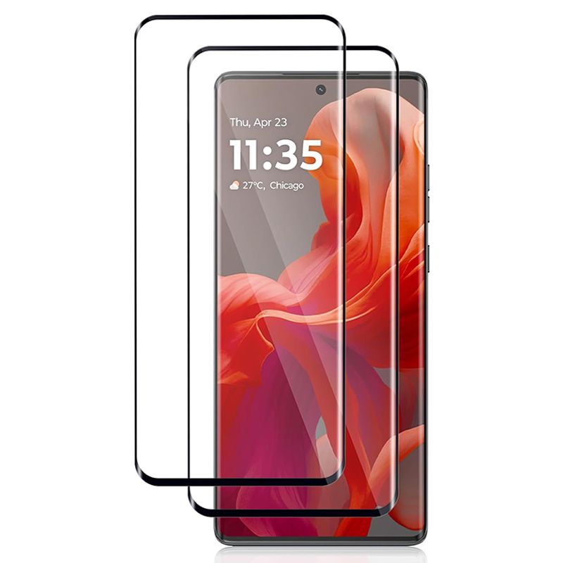 Curved Screen Protector [2 Pieces] for Motorola Moto G85 Tempered Curved Surface Edge Glue HD Curved Full Cover] [Bubble Free] Glass Screen Protector